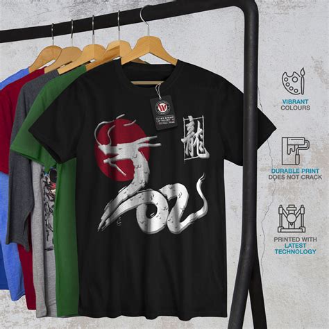 Camiseta Wellcoda Japón Dragon Para Hombre Diseño Gráfico Oriental