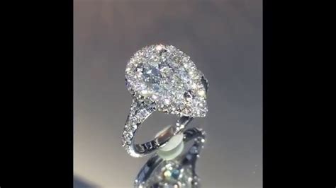 2 Carat Pear Diamond Halo Engagement Ring RS 204 YouTube