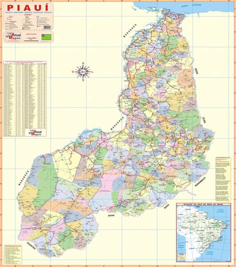 Mapa Dos Munic Pios Do Piau Map Diagram World Map