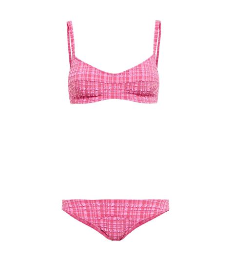 Lisa Marie Fernandez Balconette Plaid Seersucker Bikini Lisa Marie Fernandez