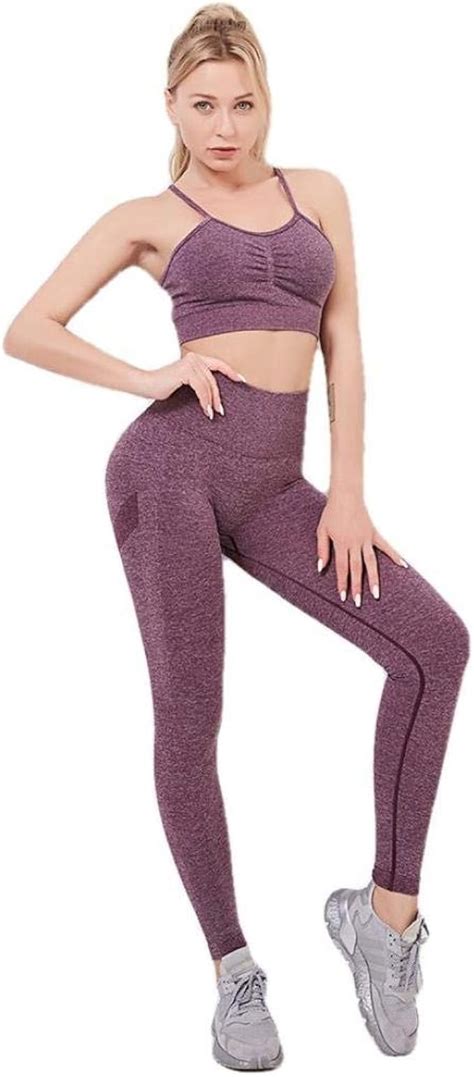 Wksee Leggings Yoga Mujer Conjunto De Yoga Sin Costuras Para Mujer Top