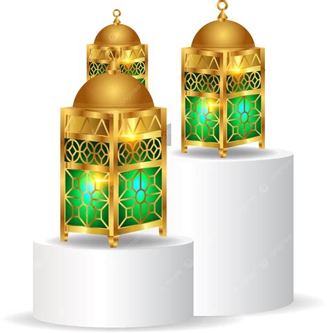 Feliz Islámico Ramadan Kareem Lámpara 3d Vector Dorado Png Diseño PNG