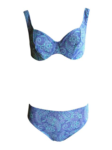 Bügel Bikini von Solar Tan Thru durchbräunend B Cup C Cup oder D Cup Blüten in blau türkis