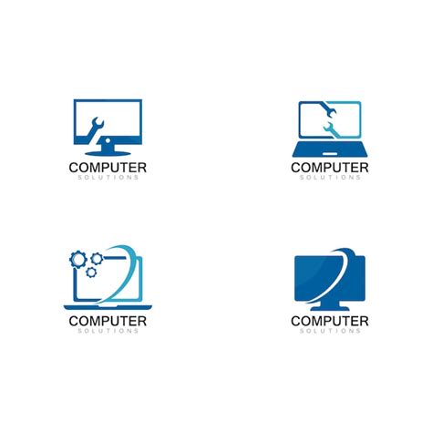 Ilustração de ícone de modelo de logotipo de reparo de computador e