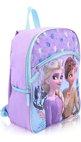 Mochila Escolar Frozen De Polegadas Bolso Frontal E Lateral Al As