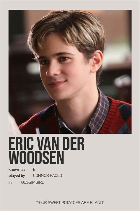 Eric Van Der Woodsen Minimalist Character Polaroid Poster In