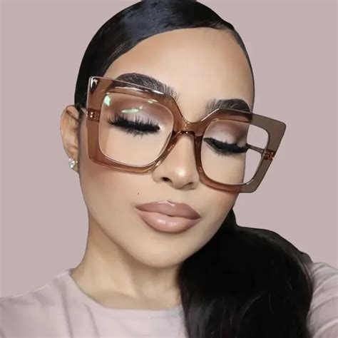 Nude Frame Clear Glasses Brilliant Bling