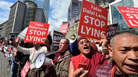 protests greet dalai  dw