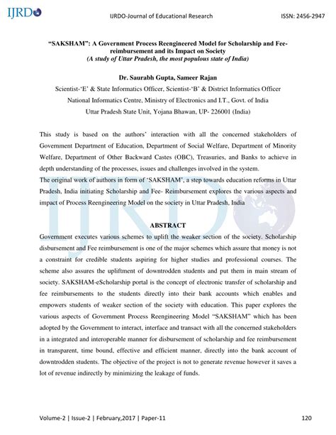 (PDF) "SAKSHAM": A Government Process Reengineered Model for ...
