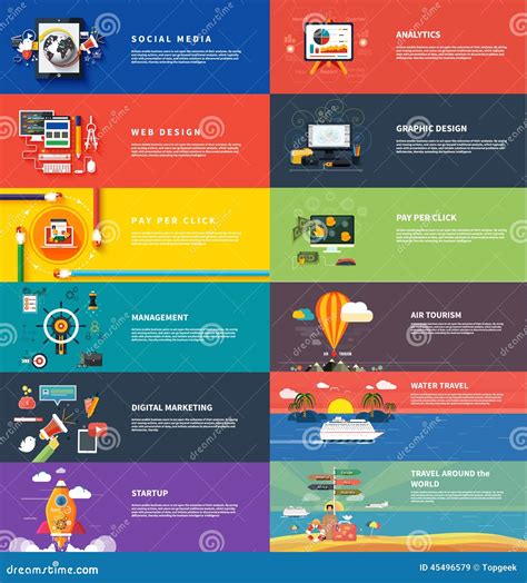 Management Digital Marketing Srartup Planning Seo Stock Vector