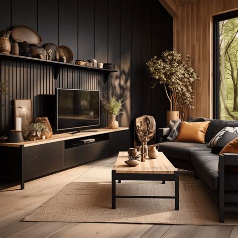 Salon noir et bois 13 idées pour réussir sa décoration