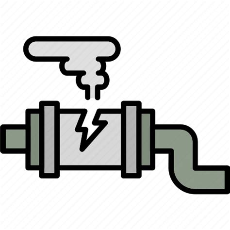 Gas Leak Danger Emergency Industrial Pipe Repair Icon Download