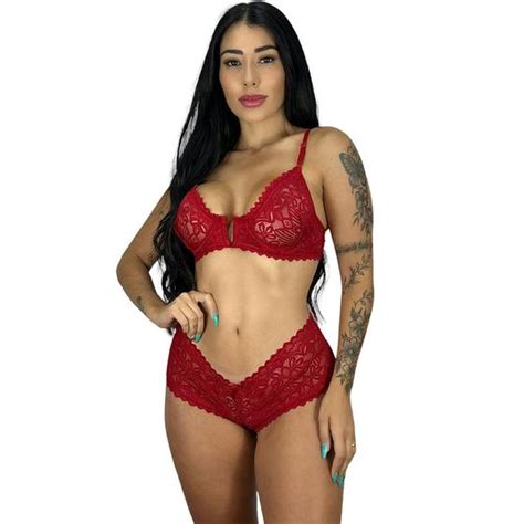 Conjunto Lingerie Renda Calcinha Suti Top Sem Bojo Forro Sustenta O Adulto Estili Lingerie