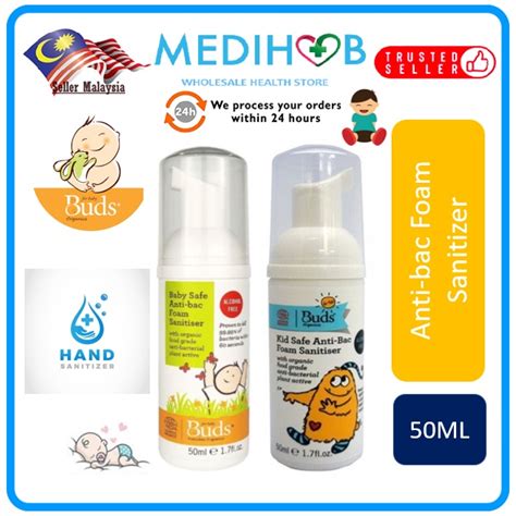 Buds Kid Safe Exp625 Baby Safe Anti Bac Foam Sanitizer 50ml 2023