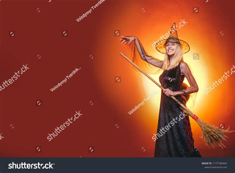 Sexy Blonde Witch Dressed On Halloween Stock Photo Shutterstock