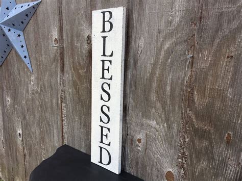 Blessed Sign Rustic Pallet Wood Vertical Wall Hanging Etsy