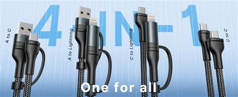 Aioneus Pd W In Lightning Cable M Usb C Multi Fast Charging