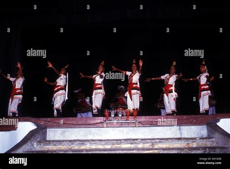 Sri Lankan Dancing Girls Performs A Traditional Dance Routine Stock