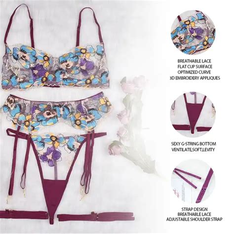 Shop Our Floral Embroidery Lingerie Sets For Women