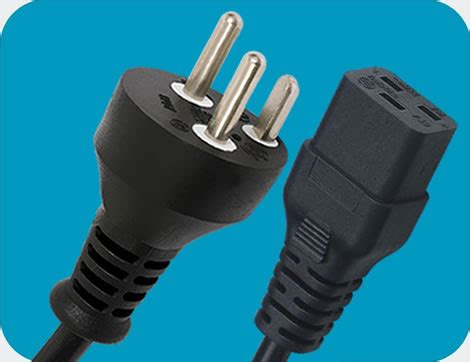 Denmark Power Cords AFSNIT 107 2 D1 Plug To IEC 60320 C19 Connector