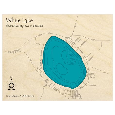 White Lake 3d Custom Wood Map Lake Art Llc