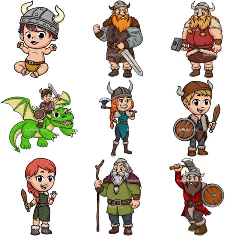 Viking Woman Cartoon Vector Clipart Friendlystock