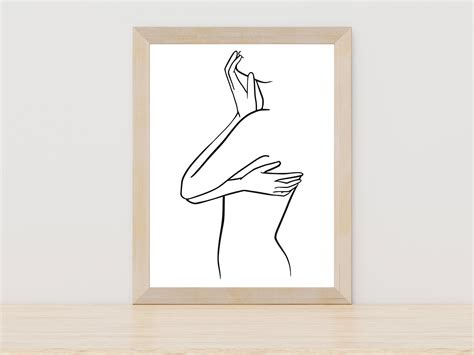 Naked Woman Line Art Woman Body Line Art Printable Female Line Drawing Woman Wall Art Woman
