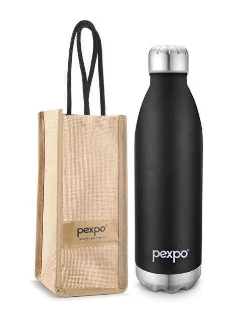 Buy Pexpo ELECTRO ISI Certified Thermosteel 1750ml 24 Hrs Hot Cold Black Water Bottle Water