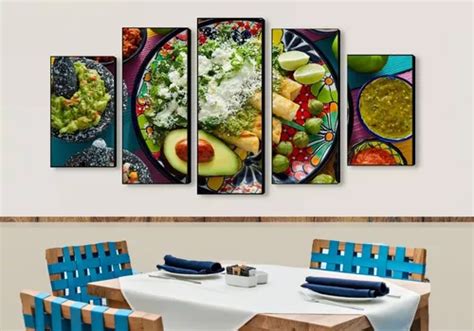 Cuadros Quíntuples Para Restaurante O Taquería 150x80 Cm Meses Sin Interés