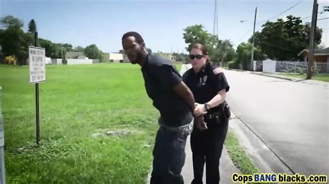 White Cops Fuck A Well Hung Black Suspect Outside