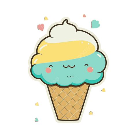 Gambar Stiker Es Krim Lucu Es Krim Stiker Es Krim Imut Png Dan