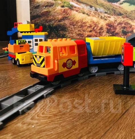 Огромная железная дорога Лего Дупло + доп рельсы + два Lego набора ...