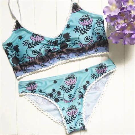 Aliexpress Buy Printed Swimwear Bikini Set Padded Bikinis