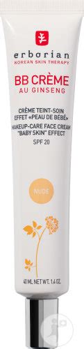 Erborian Super BB Mit Ginseng Abdeckende Pflegecreme Gegen Unreinheiten SPF20 Nude Tube 40ml