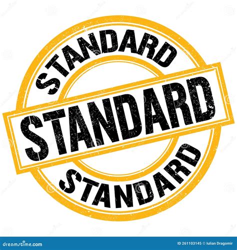 STANDARD Text on Yellow-black Round Stamp Sign Stock Illustration