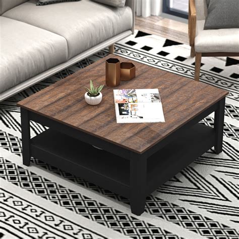 Dark Wood Square Coffee Table | Foter