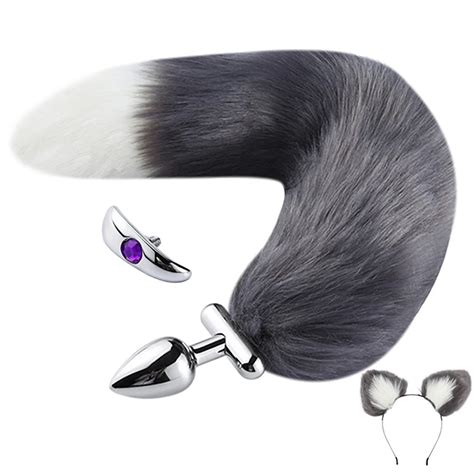 Plug Plug Anal en métal avec queue de renard et oreilles de chat accessoires érotiques gode