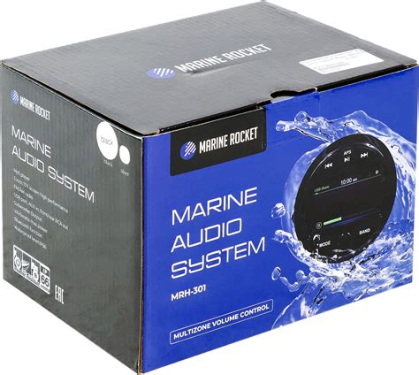 Морская магнитола MRH-301, Zone Control, черный ободок, Marine Rocket ...