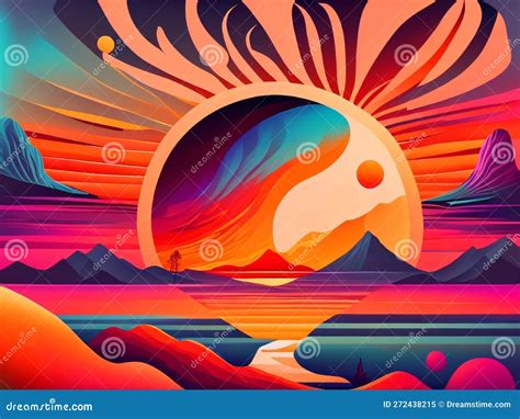Vistas Of Color Visually Pleasing Composition Of Surreal Sunset