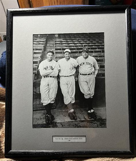Lou Gehrig Jimmie Foxx Babe Ruth Bruce Murray Collection Museum Quality Framed Plus Coa