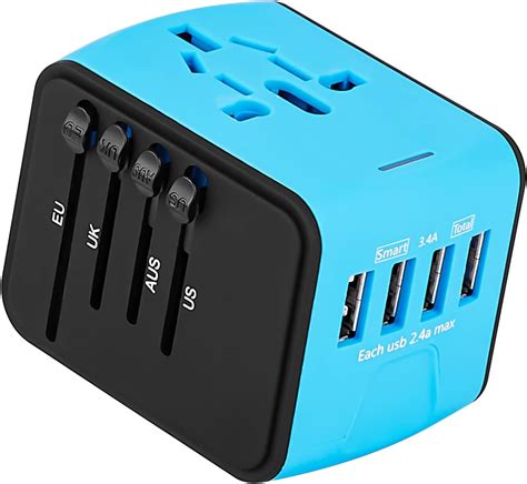 SAUNORCH Adaptador Enchufe De Viaje Internacional Con Tipo C Y 4 USB