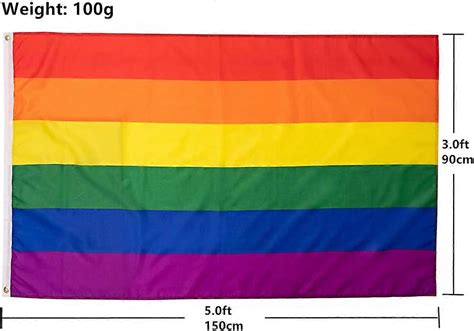 Rainbow Gay Pride Flag X Ft Lgbtq Pride Parade Banner Flags Uv Fade Resistant For Indoor