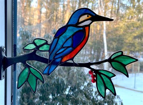 Chippaway Art Glass Window Frame Birds On Branches