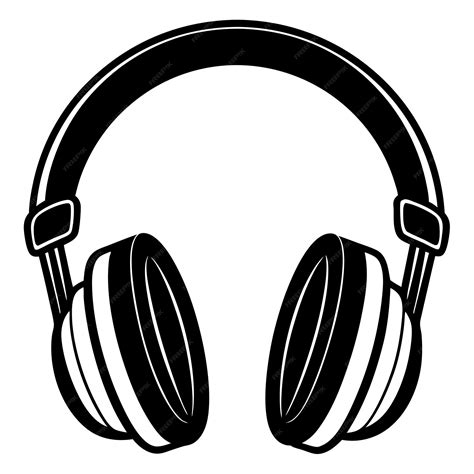 Premium Vector Headphones Black Silhouette Art Illustration