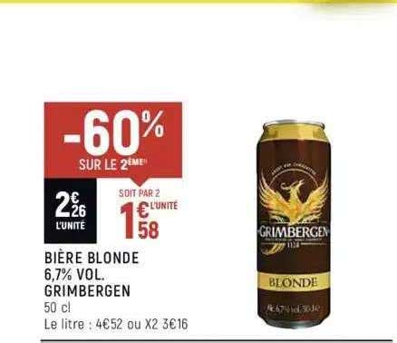 Promo Bi Re Blonde Vol Grimbergen Chez Spar Icatalogue Fr