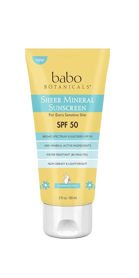 Amazon.com: Babo Botanicals Sheer Mineral Sunscreen Lotion SPF 50 with ...