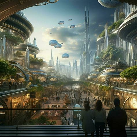 Creating A Visual Narrative Of A Futuristic Utopia Stock Photo