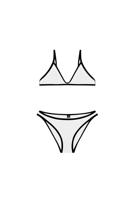 Kırık Beyaz Kontrast Biyeli Bikini