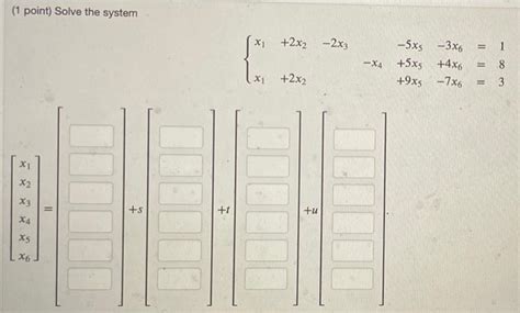 Solved (1 point) Solve the system | Chegg.com