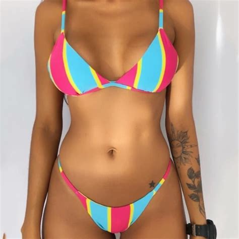 Maillot de bain deux pièces bikini taille haute pour femme Multicolor Multicolor Cdiscount